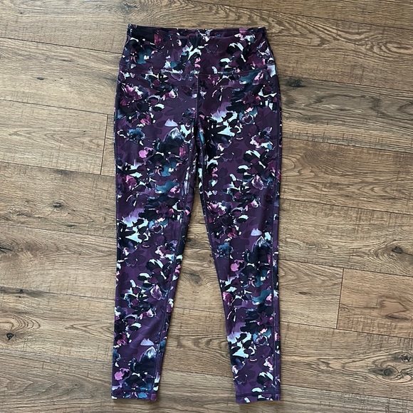 NWT Sweaty Betty Power 7/8 Workout Leggings Purple Abstract Womens XS
